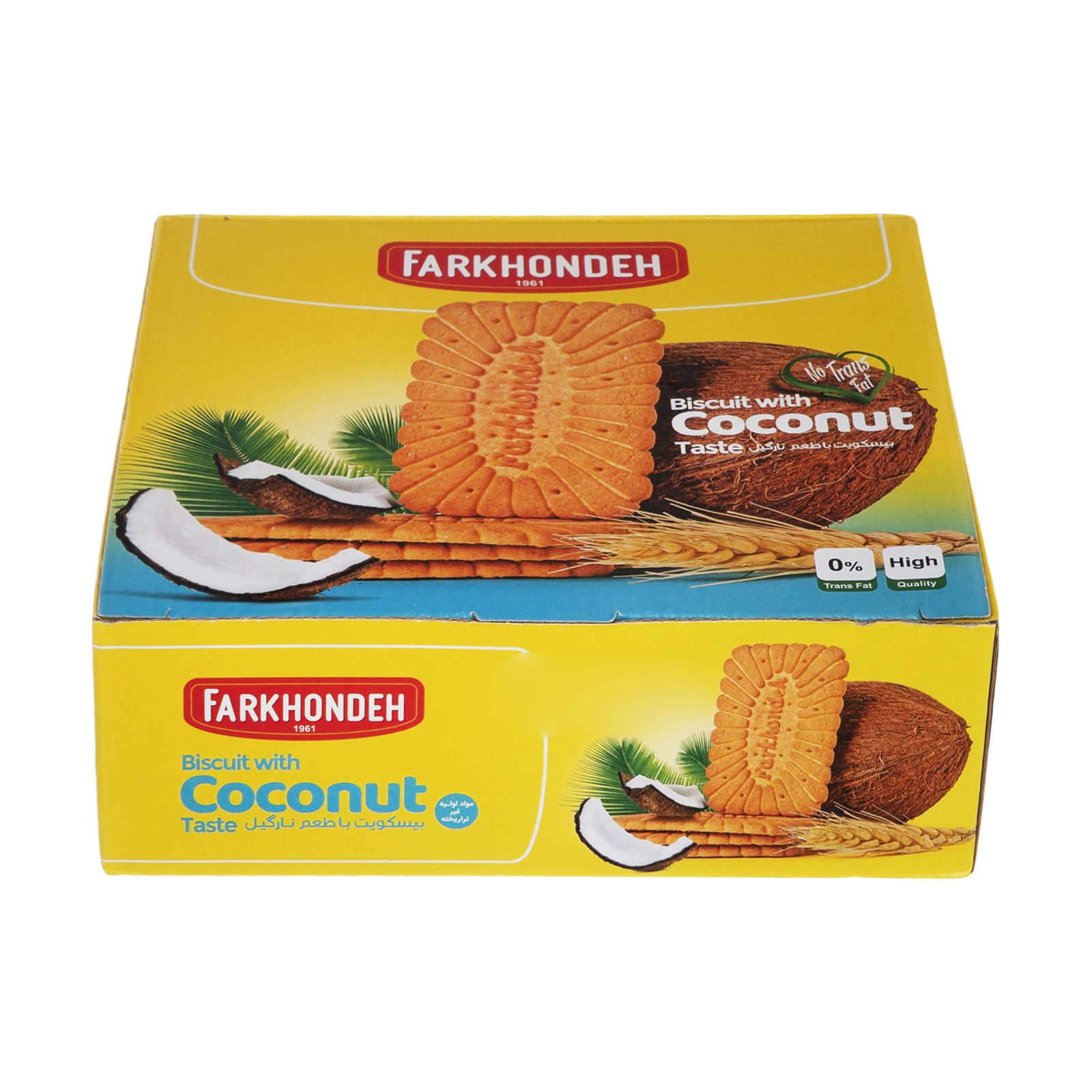 بیسکوییت با طعم نارگیل 750 گرمی فرخنده - بیسکوییت با طعم نارگیل 750 گرمی فرخنده